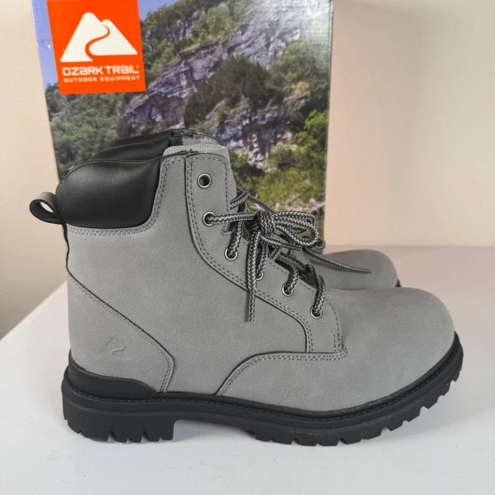 NEW Ozark Trail Troy II Lifestyle Work Boots Size 9 Faux Leather Rugged‎ Outdoor